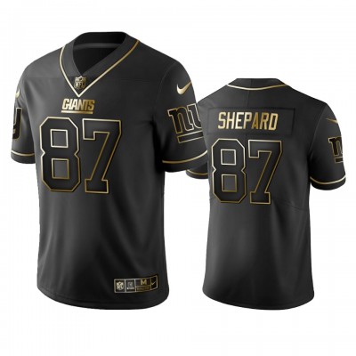 Nike New York Giants #87 Sterling Shepard Black Golden Limited Edition Stitched NFL Jersey Men's